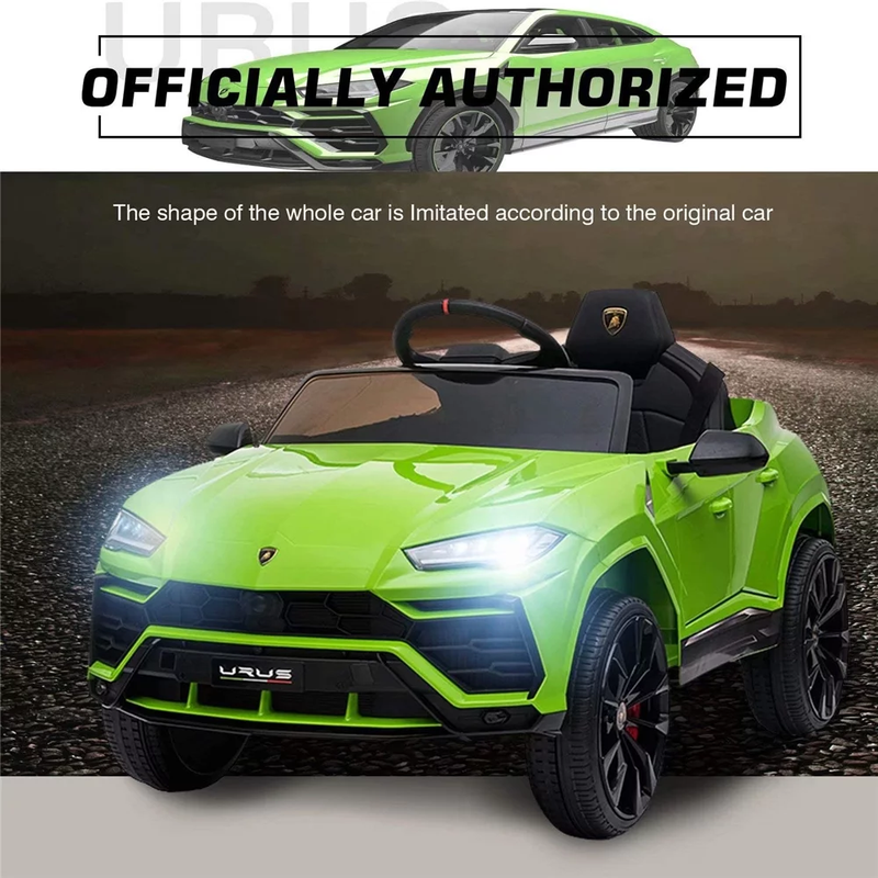 Lamborghini Urus 12V Ride-On Car - Green Electric Vehicle for Kids with Remote, MP3, LED Lights