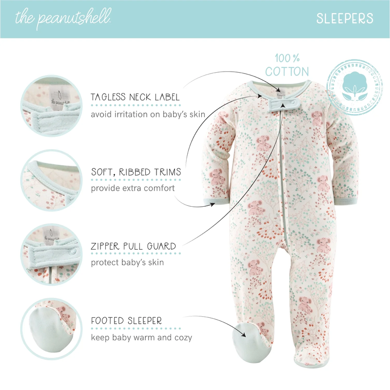 BlossomBaby Layette Set - 30-Piece Newborn Essentials, Pink Floral Elephant Theme, 0-3 Months Gift Bundle