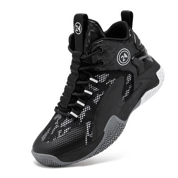 HoopMaster Kids Basketball Sneakers – High-Top Boys & Girls Trainers, Comfortable Black Shoes (Little & Big Kid)