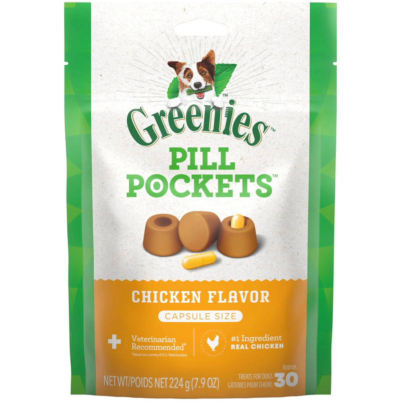 HealthyBites Dog Treats - Chicken Flavor Pill Pockets for Dogs, Capsule Size, 7.9 Oz (30 Count)