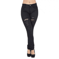 Pasion Studio Q Women's Super Plus Size Distressed Skinny Ripped Destroyed Denim Jeans - Sizes 14 to 34
