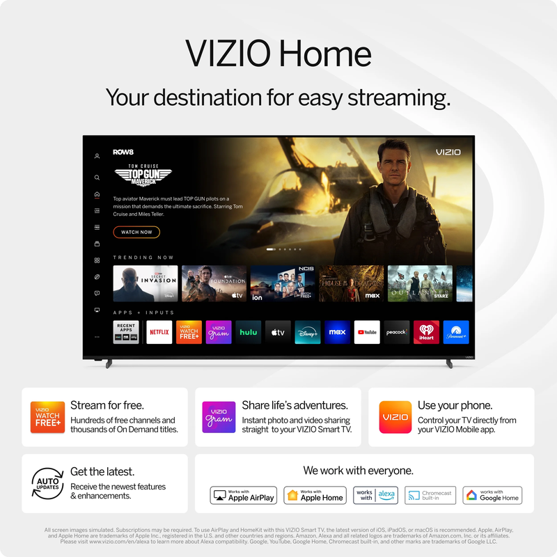 Vizio V-Series 75-Inch 4K UHD HDR Smart TV 2023 - Crystal-Clear LED Display V755M-K03