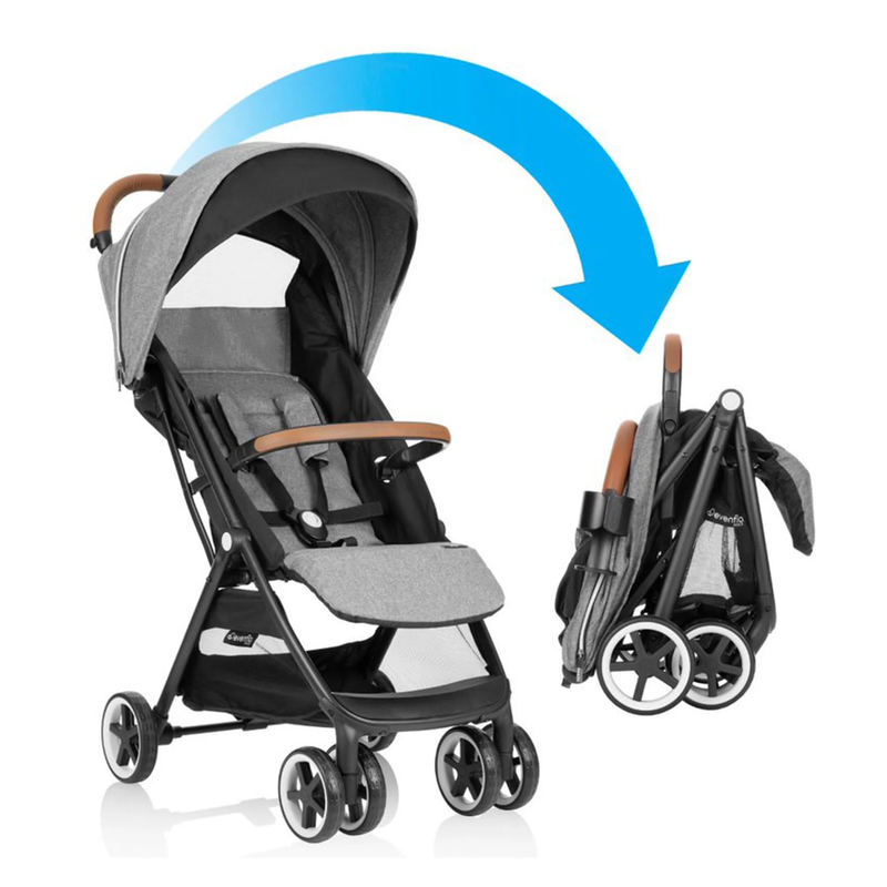 Otto Gold Self-Folding Stroller - Lightweight Kids Travel Companion in Moonstone Gray