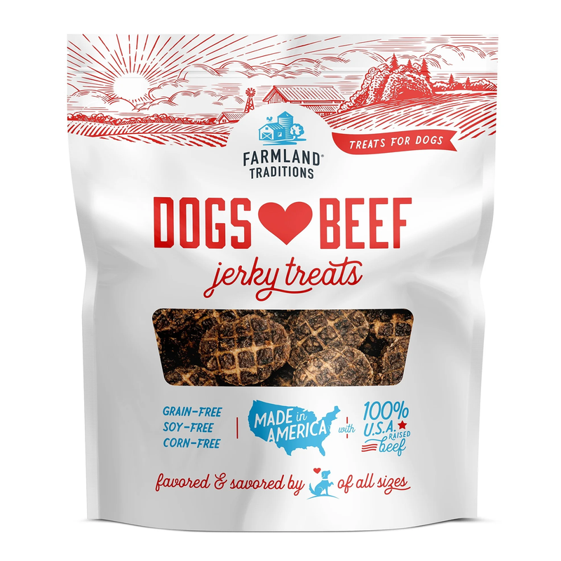 2-Pack Dogs Love Beef Jerky Treats - Air-Dried Savory Dog Snacks, Beef Flavor, 13.5 oz Bags