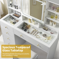 GlowGlam Vanity Desk - 47.2'' Makeup Table with 3 Color Lights, USB Charging, Hidden Storage & Drawers