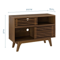 Render Display Stand - Modern Walnut Finish Particleboard Wood Shelving Unit for Stylish Home Storage