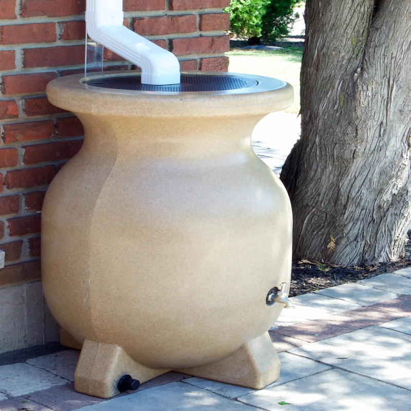 EcoFlow 55 Gallon Rain Barrel - Beige 210L Eco-Friendly Water Collection System, Durable & Corrosion-Resistant