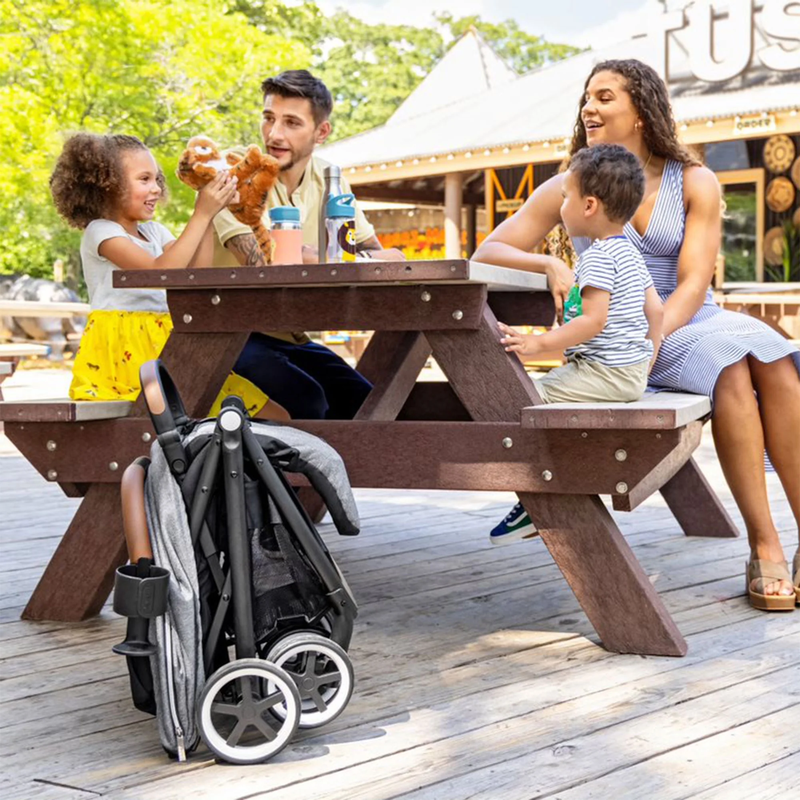 Otto Gold Self-Folding Stroller - Lightweight Kids Travel Companion in Moonstone Gray