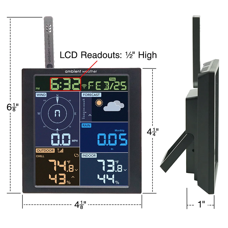 SkySense Wi-Fi Weather Station - 9-Function Color Display for Home Use