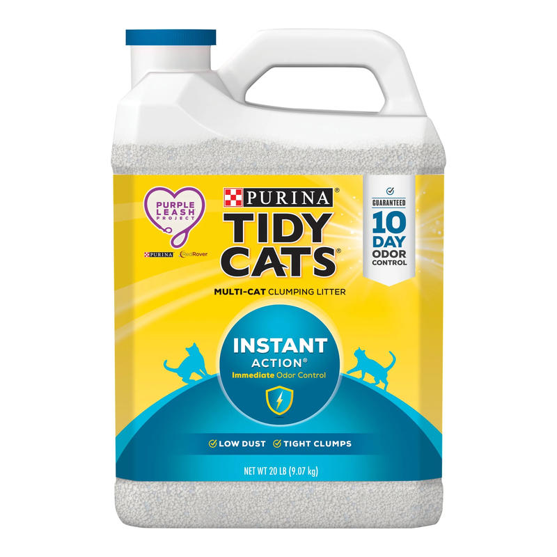 Purina QuickClump Cat Litter - Natural, Low Dust, Superior Odor Control, 20 Lb Jug