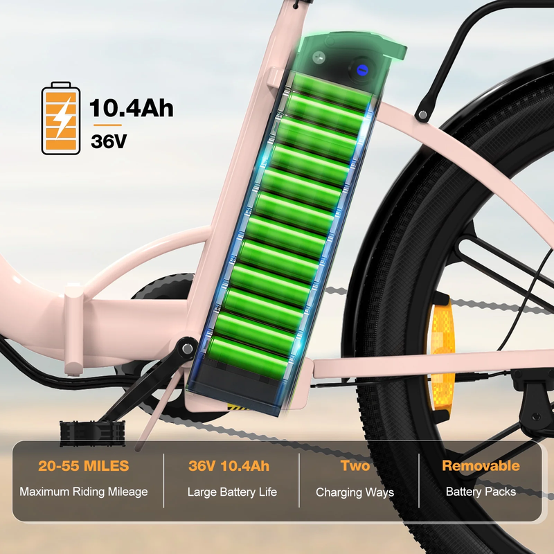 BK37M Urban Cruiser - 26'' Foldable City Electric Bike for Adults, 36V 500W UL2849 E-Bike w/ Removable Battery