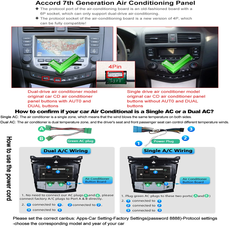 AccordTech Touch Display - 10.1" Android Car Stereo for Honda Accord 2003-2007, GPS, Bluetooth, Wifi, Camera