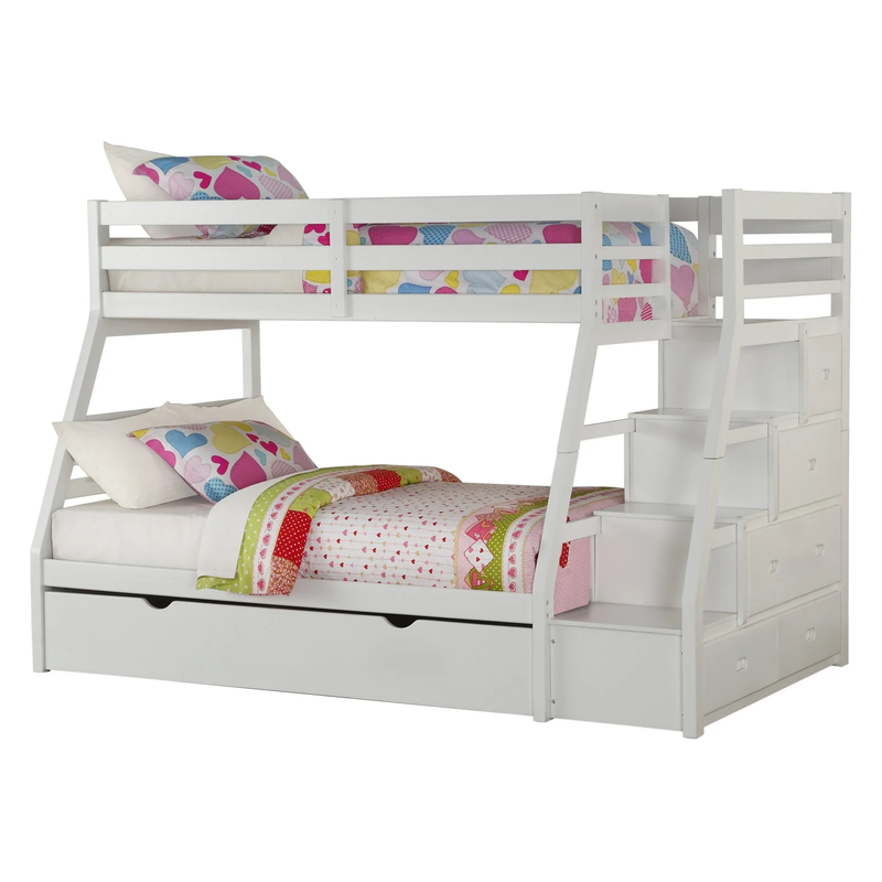 Jason Loft Haven - Rustic Wooden Twin over Full Bunk Bed with Classic Frame Design
