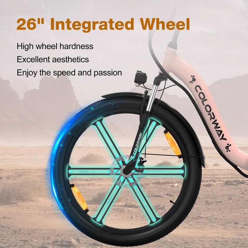 BK37M Urban Cruiser - 26'' Foldable City Electric Bike for Adults, 36V 500W UL2849 E-Bike w/ Removable Battery