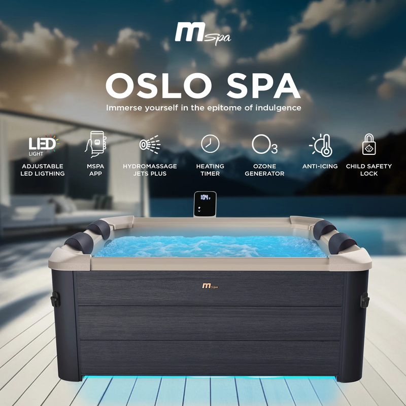 Oslo Bliss Spa - Square Hot Tub with Durable Exterior & Soft Interior