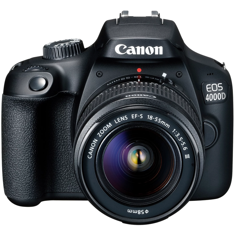 Canon EOS 4000D Rebel T100 DSLR Bundle - EF-S 18-55mm Lens, Sandisk 64GB Card, Photography Kit