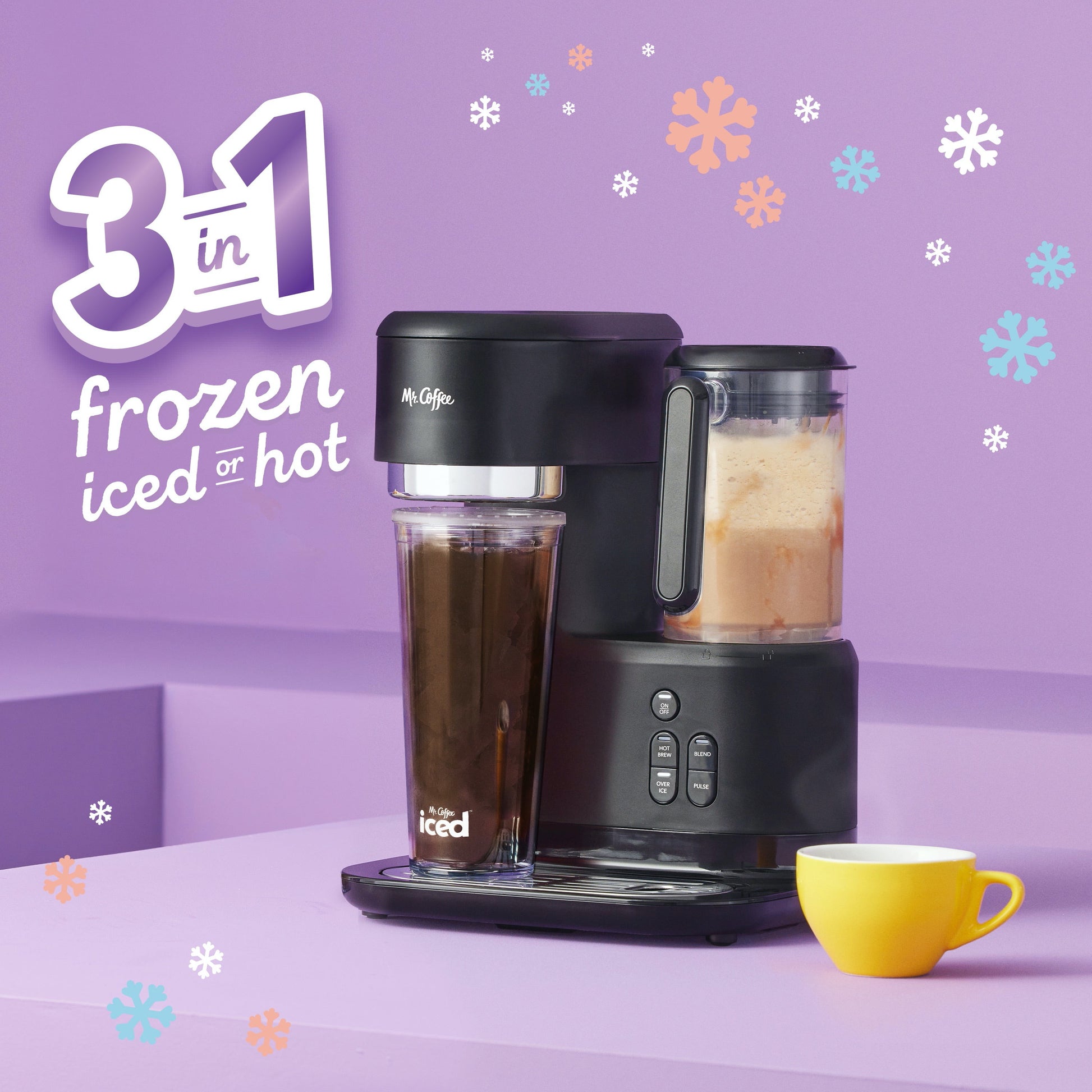 BrewCraft Frappe & Iced Coffee Station - Single Serve Coffee Maker with Integrated Blender, Black Finish