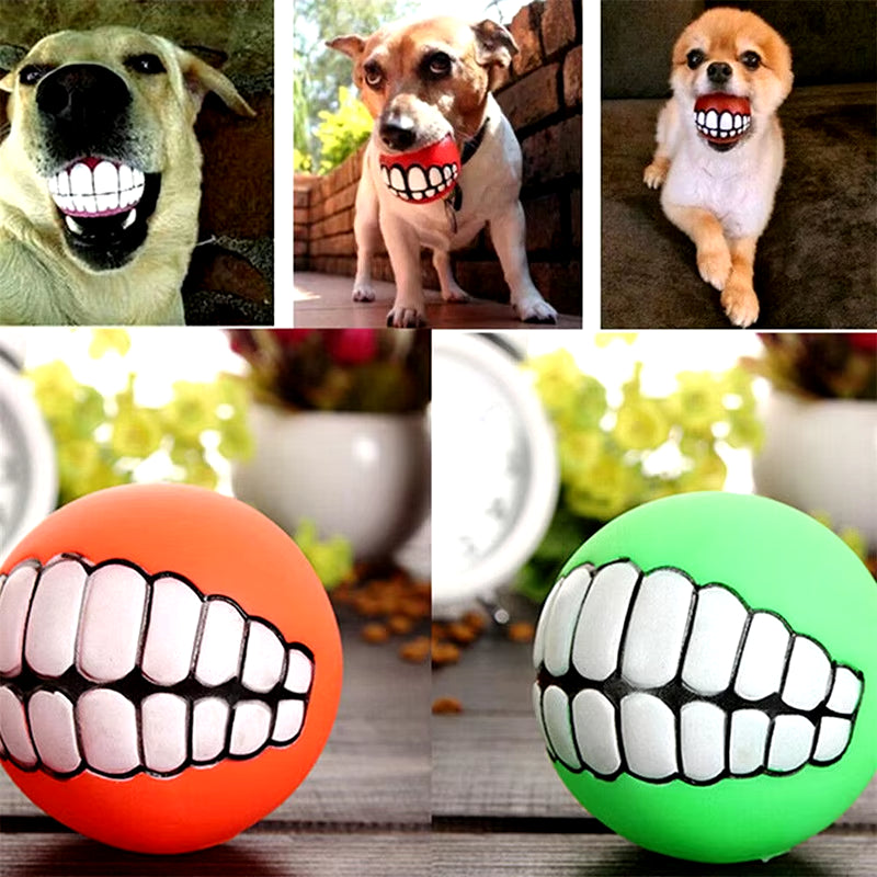 Squeaky Dog Toy - Pet Puppy Chew Toy with Squeaker, Funny Silicone Ball for Teeth & Tricks, Interactive Cat & Dog Toys