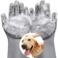 Magic Pet Grooming Gloves, Dog Cleaning Gloves, Heat Resistant Silicone Hair Remover, Gray