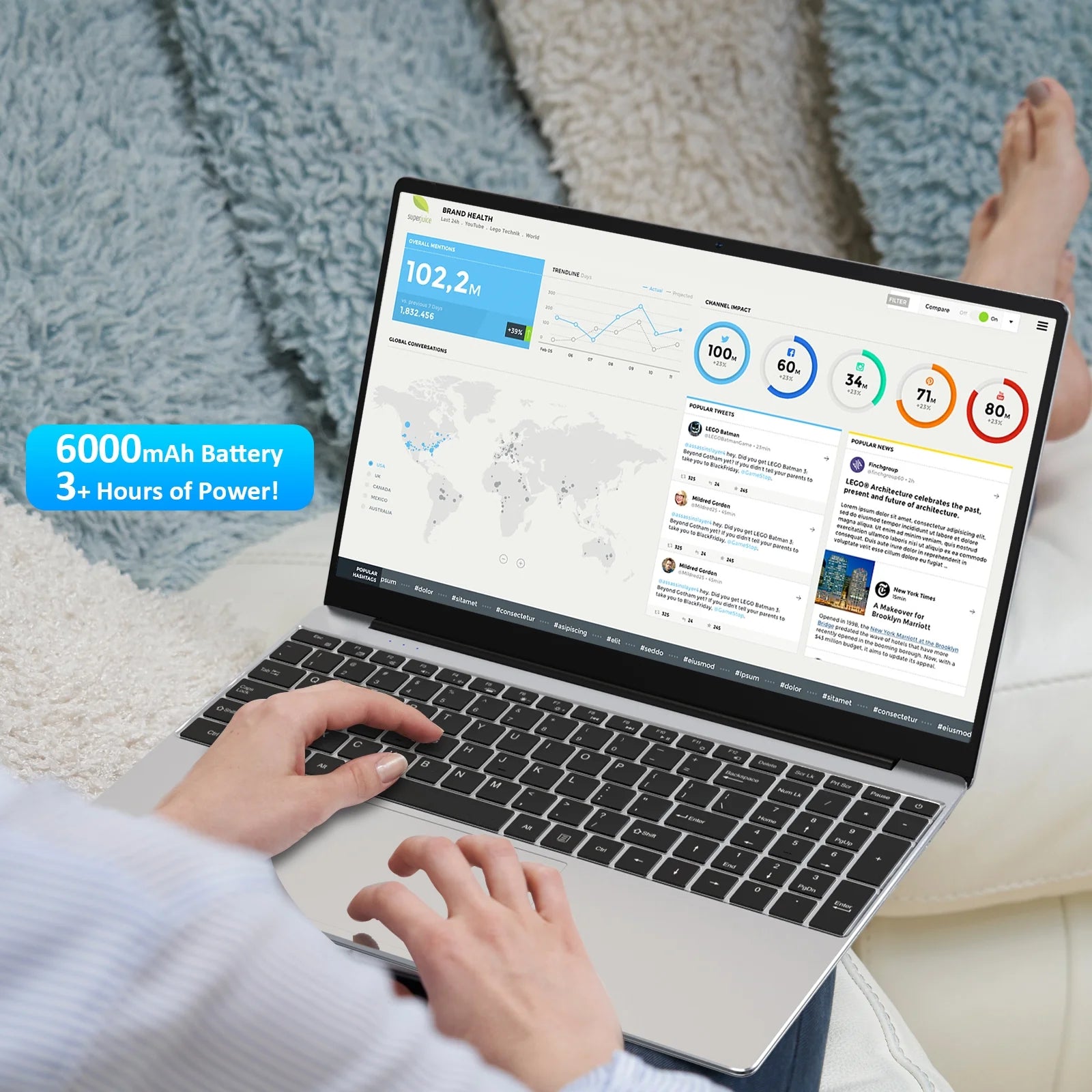 ElitePro 15.6" Laptop - Intel Alder N95, 16GB RAM, 512GB SSD, Windows 11 Pro, Fingerprint Reader