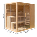 STHE4INNY Canadian Hemlock 4-6 Person Indoor Sauna - Wet & Dry with 4.5 Kw Heater