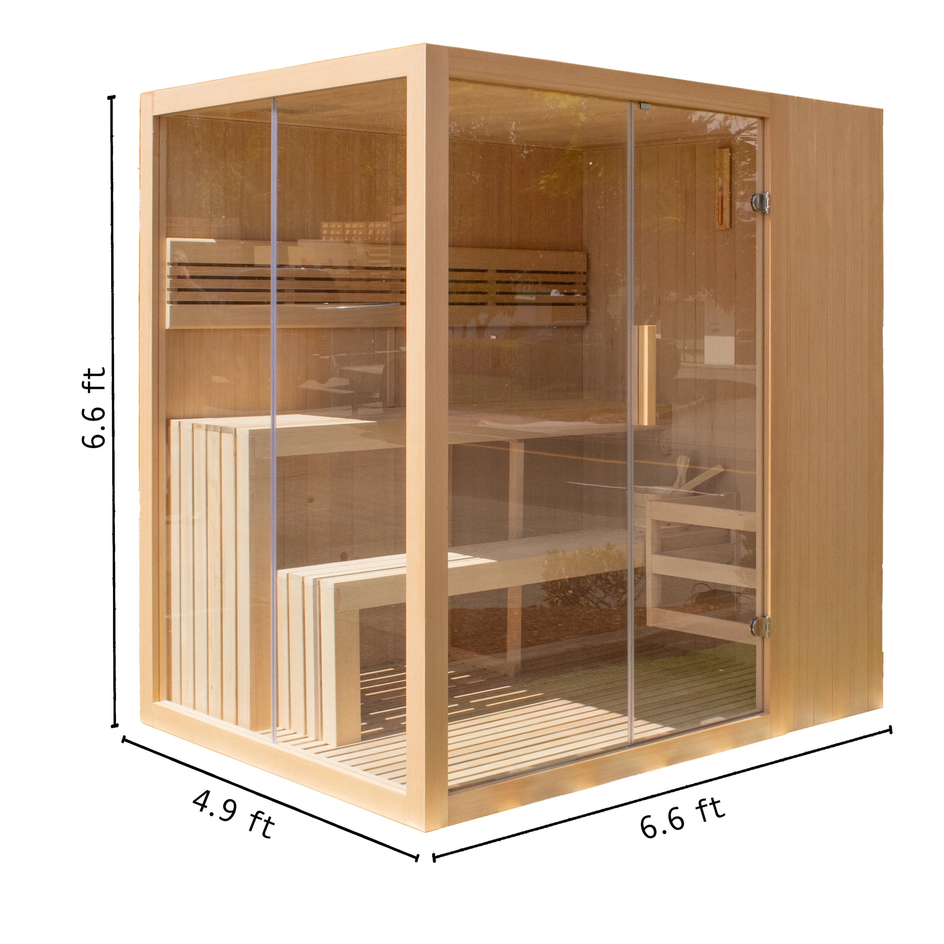 STHE4INNY Canadian Hemlock 4-6 Person Indoor Sauna - Wet & Dry with 4.5 Kw Heater