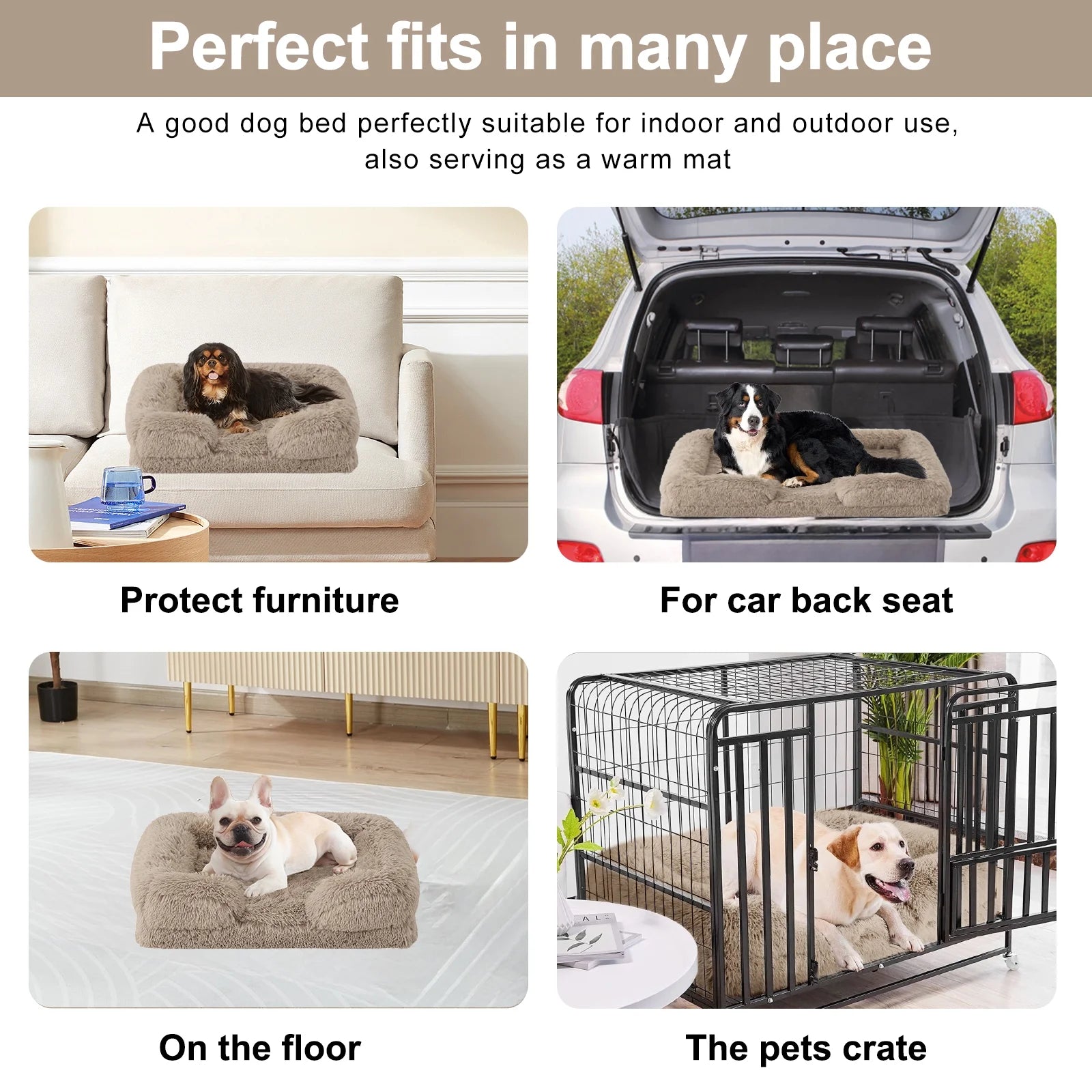 ComfyPaws Large Orthopedic Dog Bed - Plush Egg Foam Support, Waterproof & Machine Washable Cover