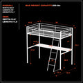 NightGlow HQ Gaming Bunk Bed with LED Lights – Black, Twin Size, Ultimate Gaming Experience