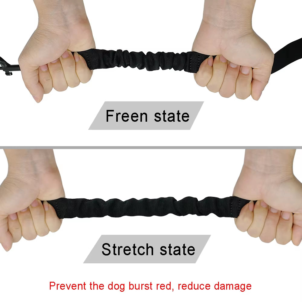 Nylon No-Pull 3 Way Pet Dog Lead Leashes Coupler Pet Adjustable Rope No Tangle Bungee Pets Walking Strap 1 Leash for 3 Dogs