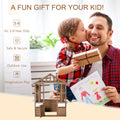 SunnyPlay Kids Outdoor Playhouse with Doors & Windows - Brown Wooden Garden Playhouse