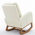 CozyGlide Rocking Chair - Upholstered Accent Armchair with Padded Seat & Side Pocket