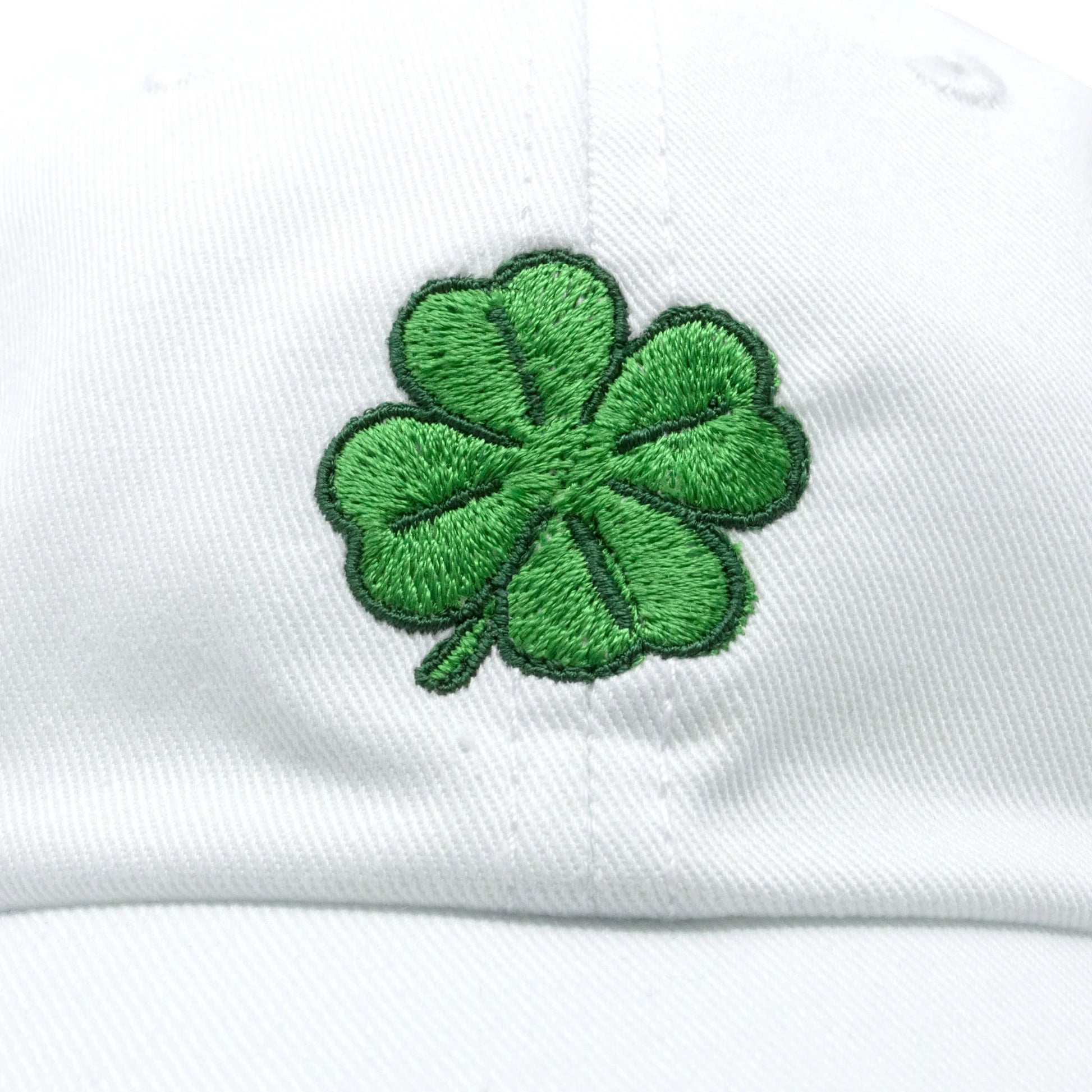 Four Leaf Clover Hat Baseball Cap St. Patrick'S Day Cotton Caps White