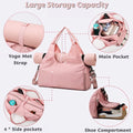 ActiveGlow Yoga Gym Bag - Women's Duffel with Mat Holder, Shoe Compartment & Wet Dry Pockets