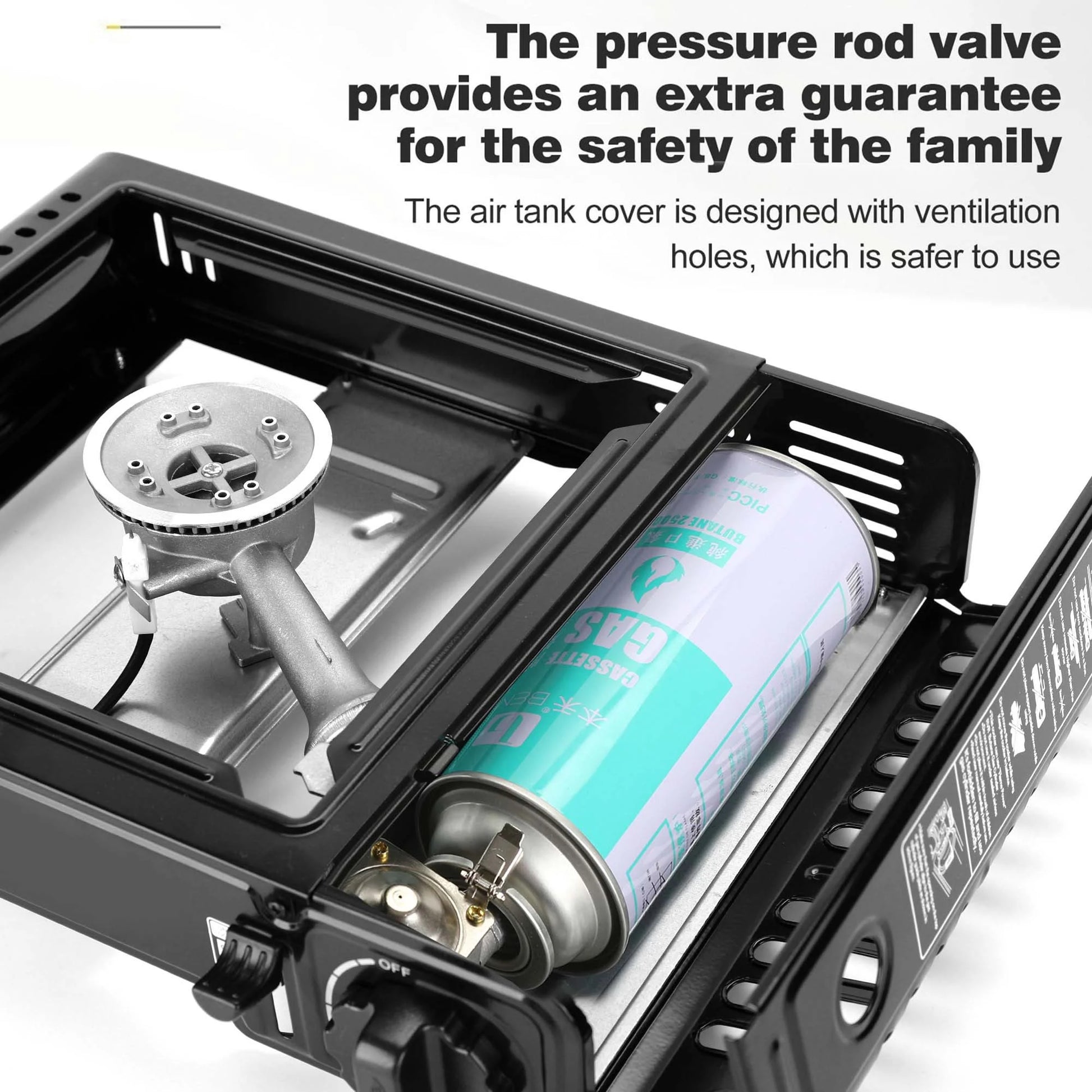 AdventureFuel Portable Camping Stove - 1-Burner Butane Gas Stove with Travel Case