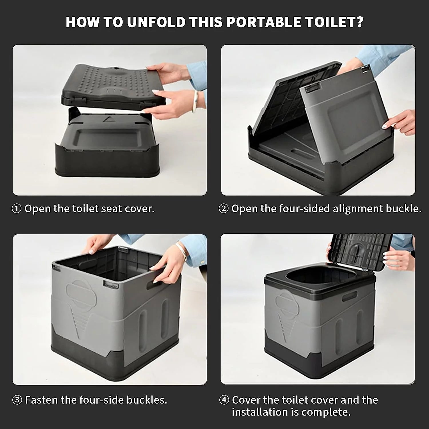 NomadEase Portable Camping Toilet - Waterproof Folding Travel Potty for Outdoor Adventures