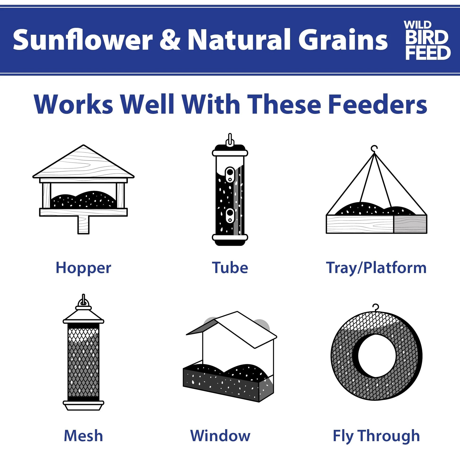 NatureFeast Sunflower & Wild Grains Bird Feed - Premium 5 Lb Bag for Wild Birds