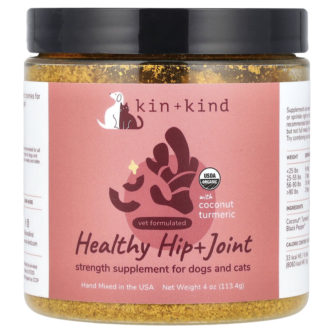PawHealth Organic Hip & Joint Supplement for Pets - Turmeric, Black Pepper & Coconut Blend - USA Made