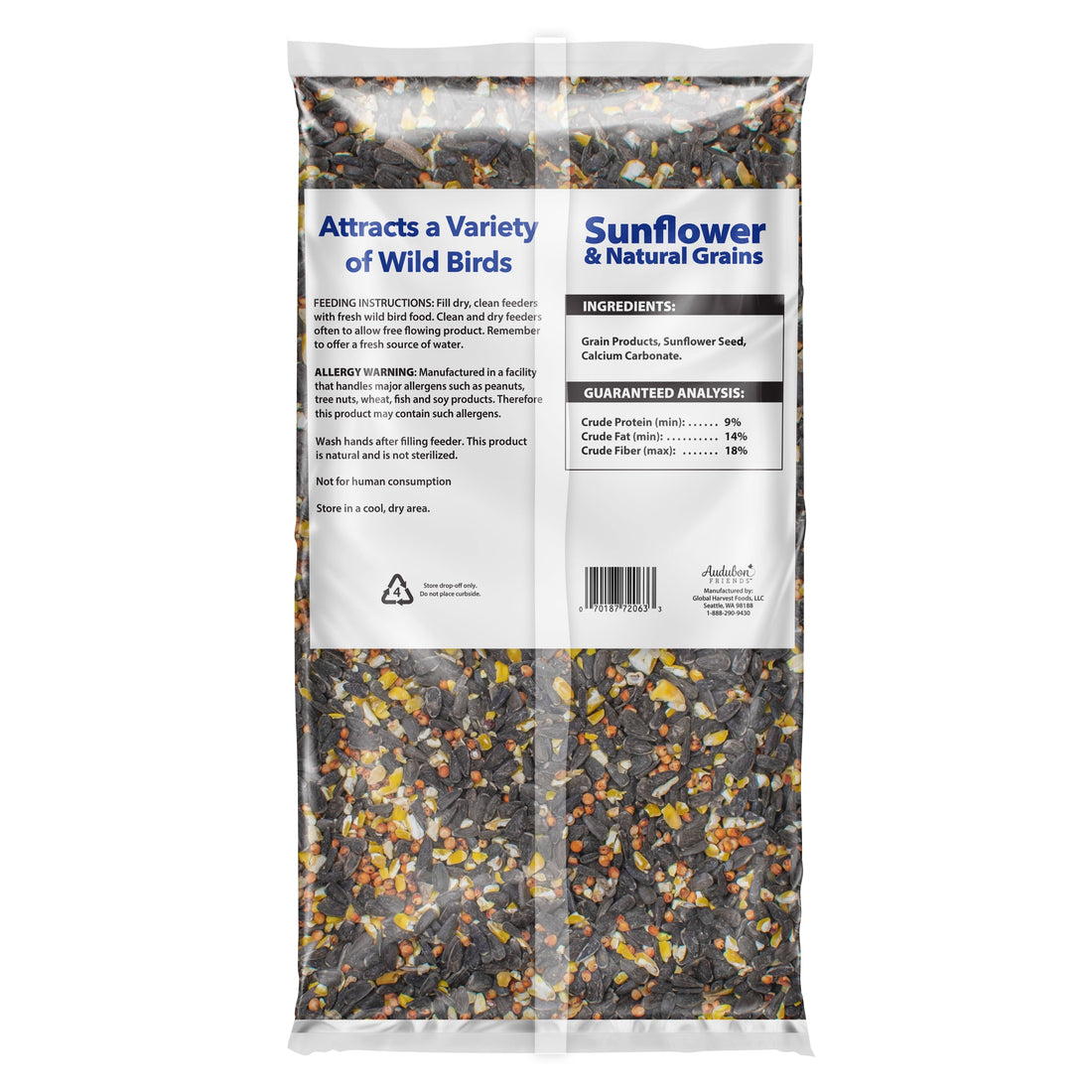 NatureFeast Sunflower & Wild Grains Bird Feed - Premium 5 Lb Bag for Wild Birds