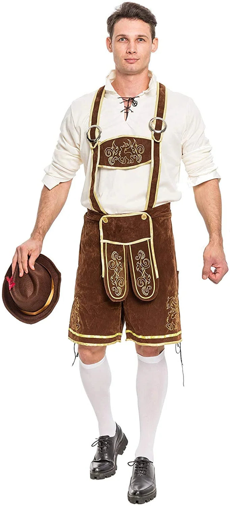 Men's German Bavarian Oktoberfest Costume Set Beer Hat for Adults Halloween