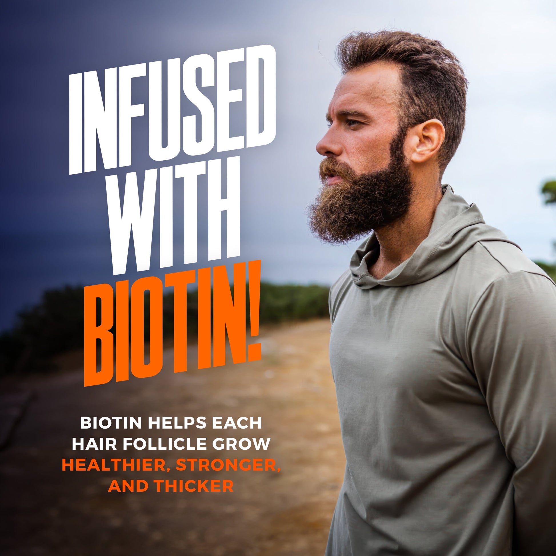 Beard Growth Serum - Natural Enhancer with Biotin, Caffeine & Essential Oils for Fuller, Thicker Facial Hair - Nourishing Daily Grooming