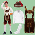 Men's German Bavarian Oktoberfest Costume Set Beer Hat for Adults Halloween