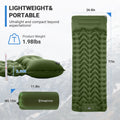 EverRest Inflatable Sleeping Pad with Foot Pump & Pillow – Durable, Compact Mattress for Camping & Hiking – Olive
