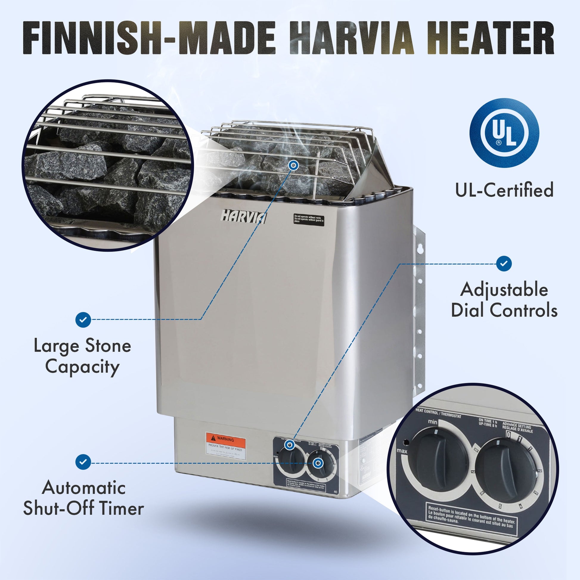 STHE4INNY Canadian Hemlock 4-6 Person Indoor Sauna - Wet & Dry with 4.5 Kw Heater