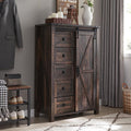 Rustic Charm 5-Drawer Dresser - Farmhouse Barn Door Storage Cabinet for Bedroom or Living Room