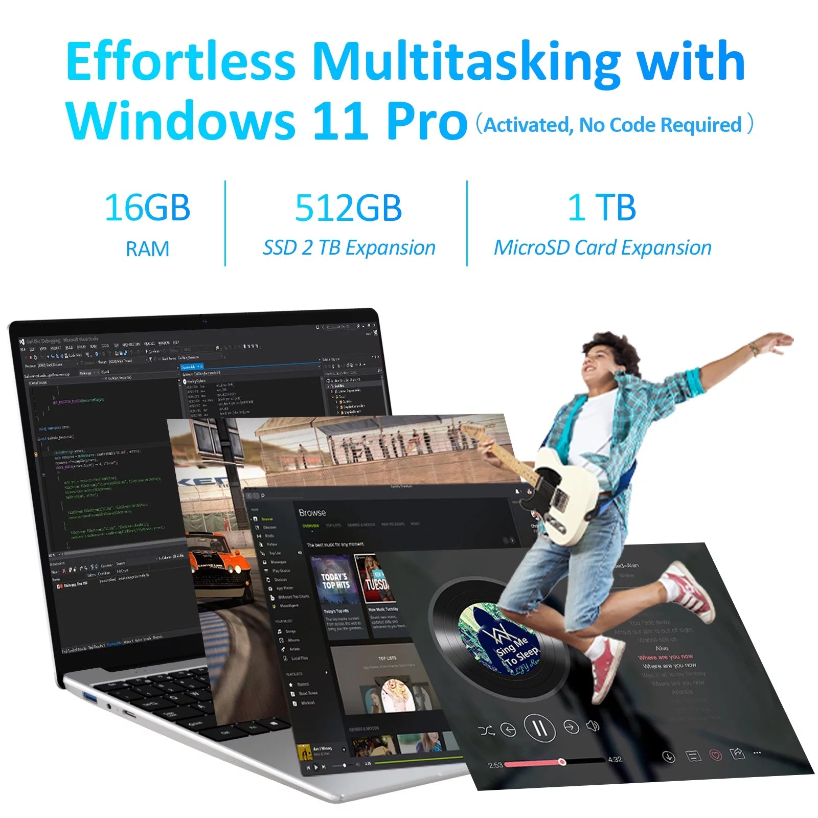 ElitePro 15.6" Laptop - Intel Alder N95, 16GB RAM, 512GB SSD, Windows 11 Pro, Fingerprint Reader