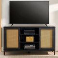 Springwood Cane Media Console - Charcoal TV Stand for TVs Up to 65