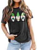 St. Patricks Day Shirt for Womens Cute Gnomes T-Shirt Shamrock Printed Shirts Short Sleeve Graphic Tees Tops