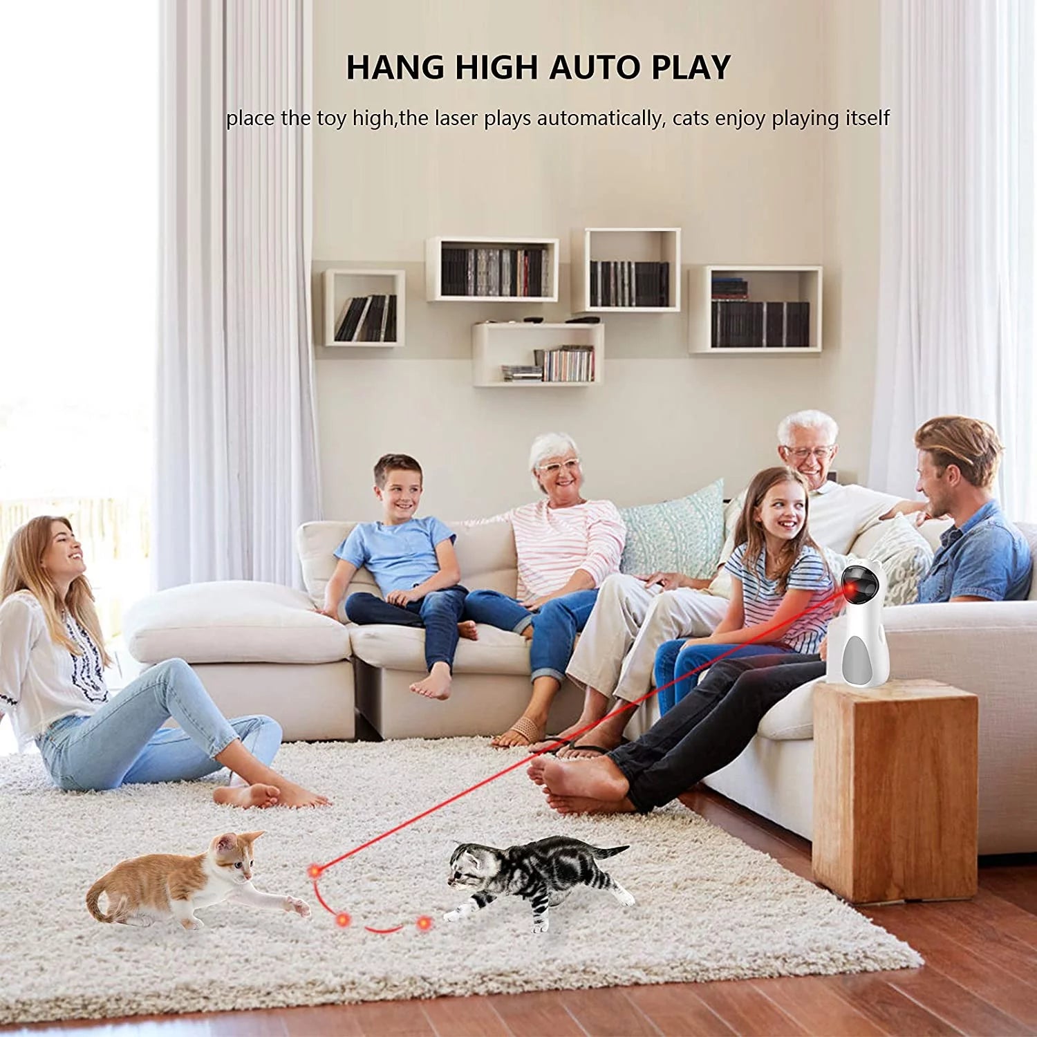 FelineFun Laser Chaser – Interactive Automatic Cat Toy with Adjustable Speed & 360° Rotation