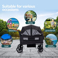DualRide Wagon Stroller - Lightweight Folding Push-Pull Stroller for Kids & Cargo with Canopy