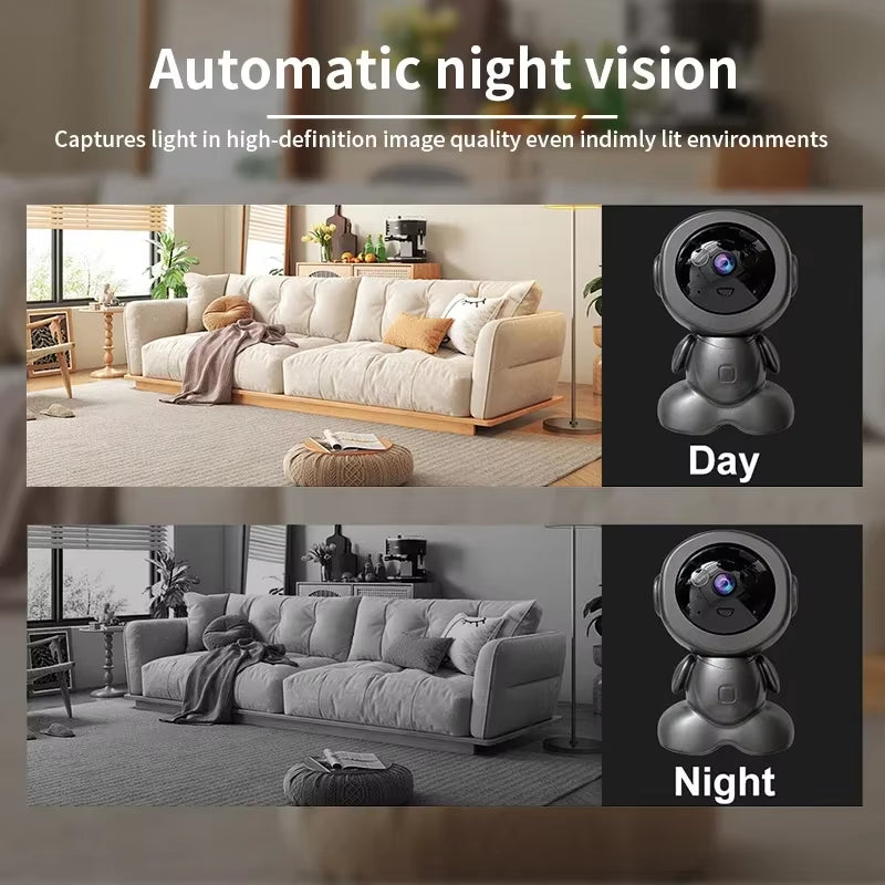 8MP Wifi Security Camera Indoor HD Baby Monitor Smart Home Surveillance Robot PTZ Camera Auto Tracking Night Vision Pet Monitor